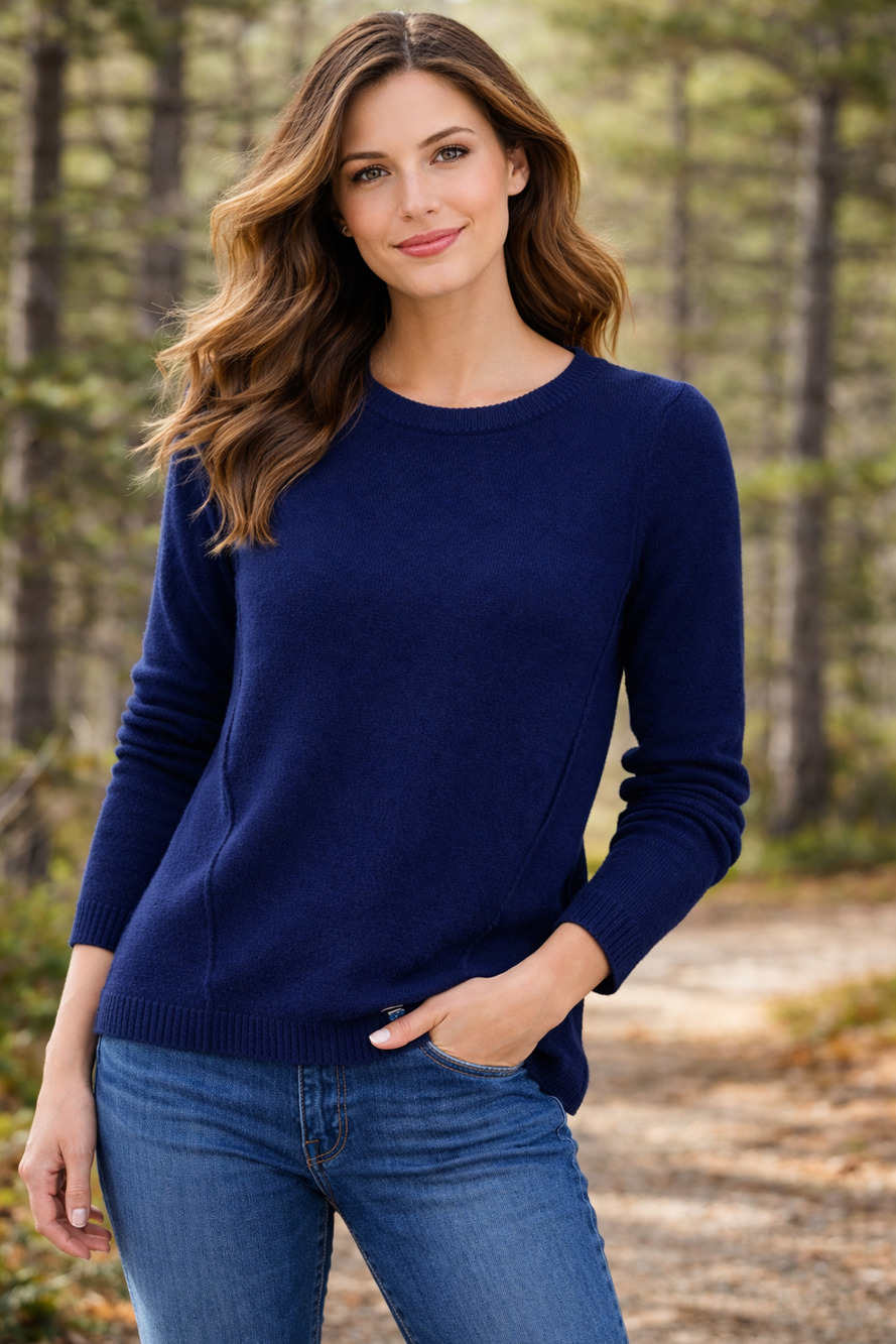Abercrombie & Fitch Navy Sweater Small Preppy Wool Blend Pullover Minimalist
